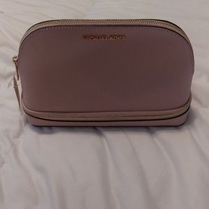 Michael Kors double zip leather travel pouch